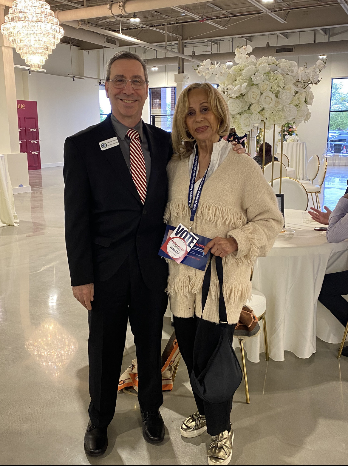 Marian Blocker on the campaign trail with another candidate